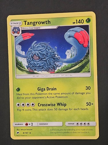 Tangrowth 147 rare - rare, burning