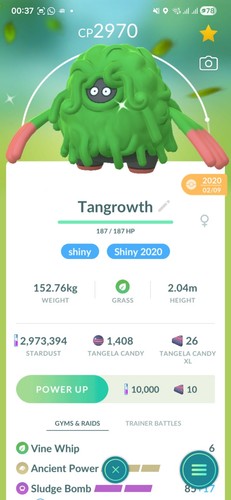 Shiny tangrowth catturato - shiny, (catturato